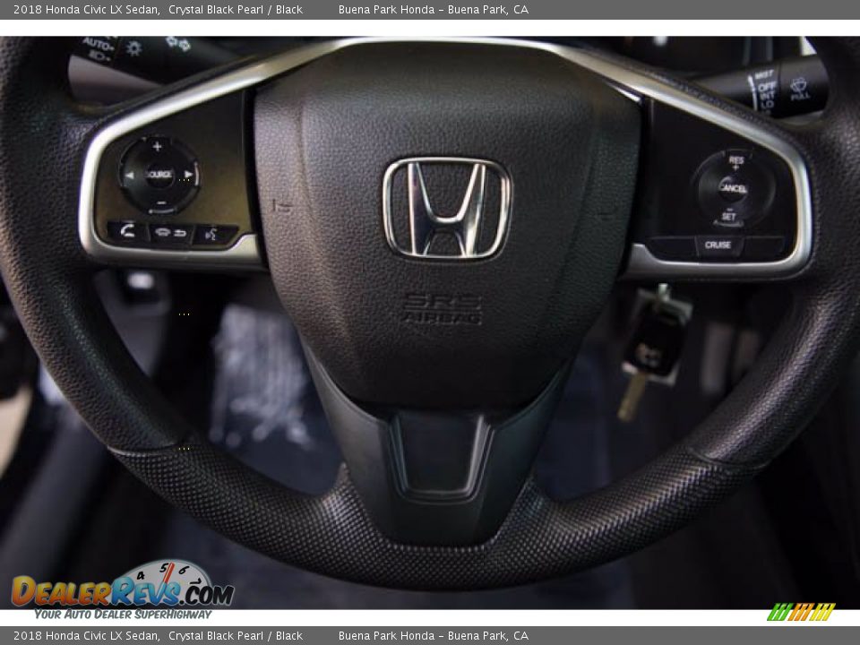 2018 Honda Civic LX Sedan Crystal Black Pearl / Black Photo #15