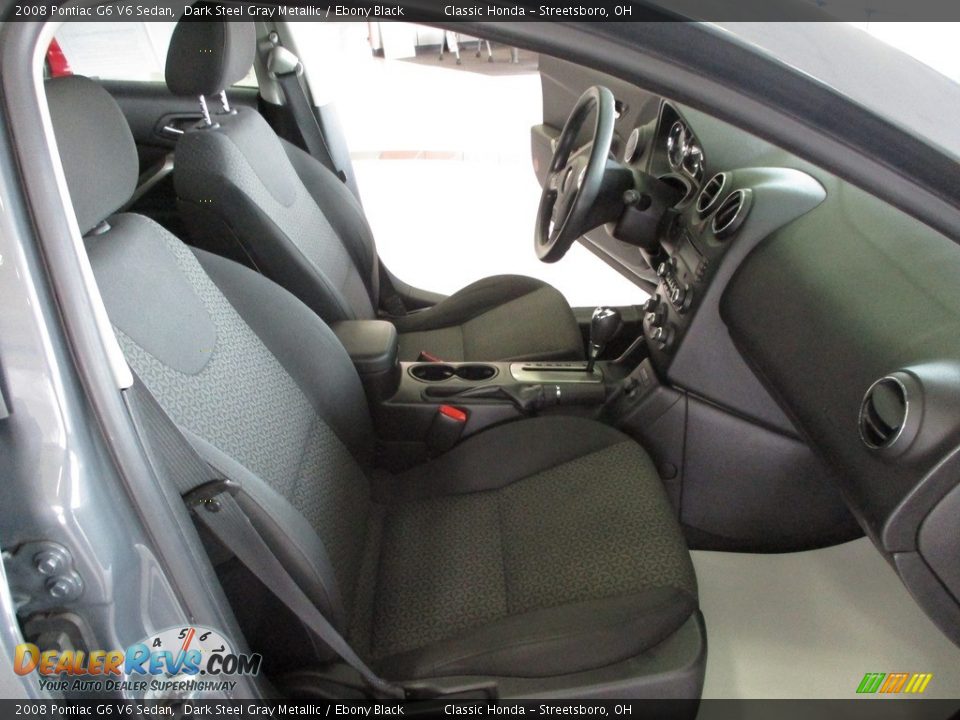 2008 Pontiac G6 V6 Sedan Dark Steel Gray Metallic / Ebony Black Photo #16