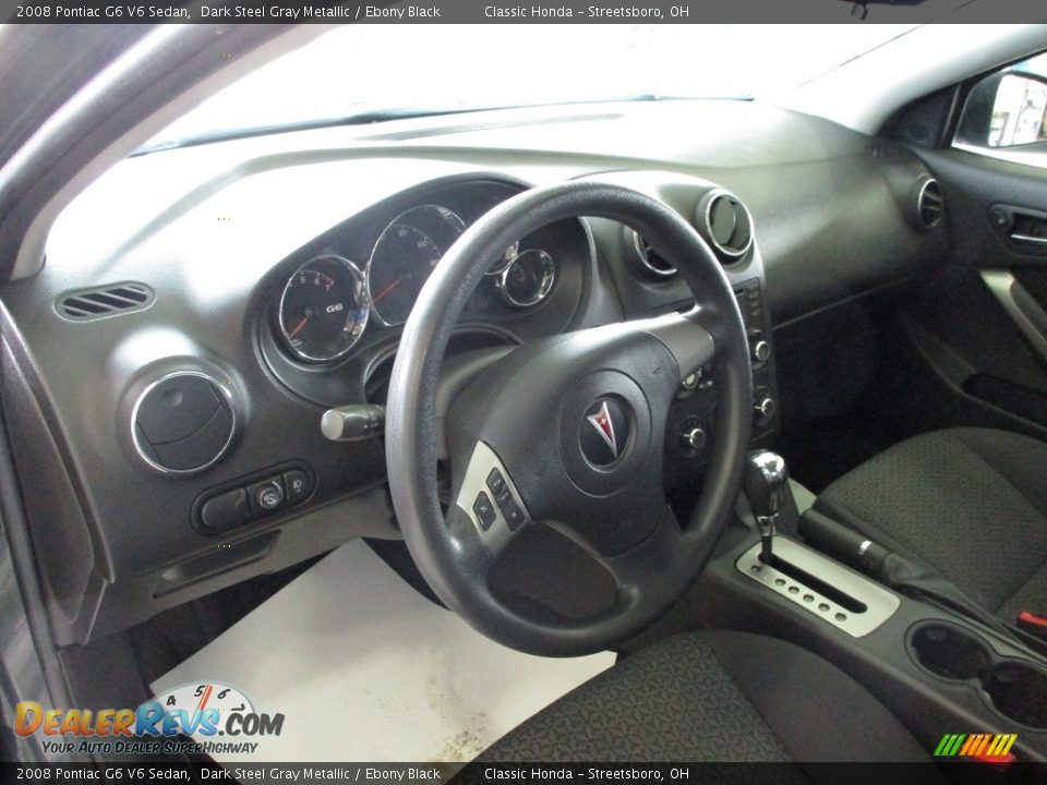 2008 Pontiac G6 V6 Sedan Dark Steel Gray Metallic / Ebony Black Photo #25