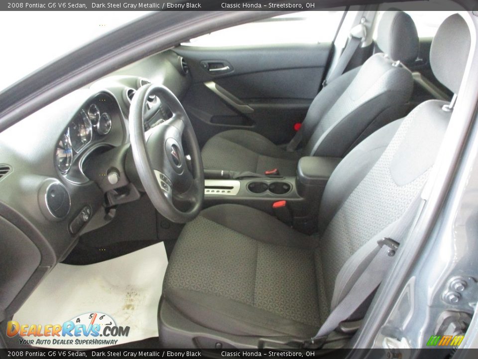 2008 Pontiac G6 V6 Sedan Dark Steel Gray Metallic / Ebony Black Photo #26