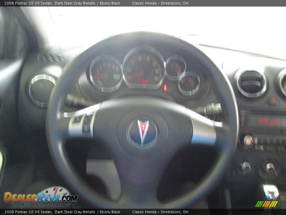 2008 Pontiac G6 V6 Sedan Dark Steel Gray Metallic / Ebony Black Photo #27
