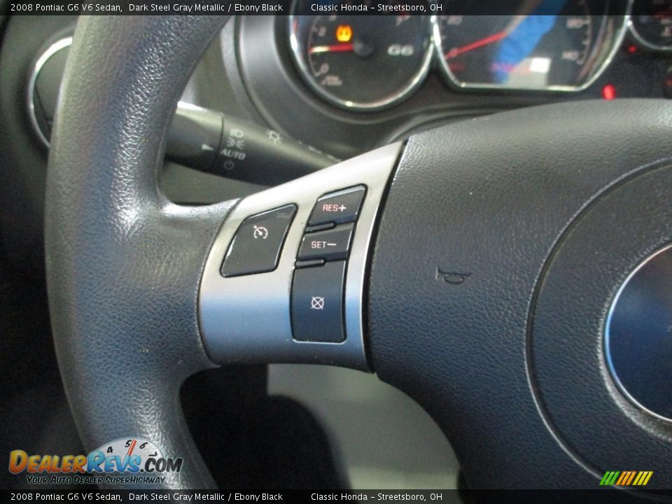 2008 Pontiac G6 V6 Sedan Dark Steel Gray Metallic / Ebony Black Photo #28