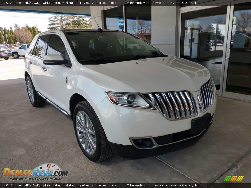 2012 Lincoln MKX AWD White Platinum Metallic Tri-Coat / Charcoal Black Photo #2