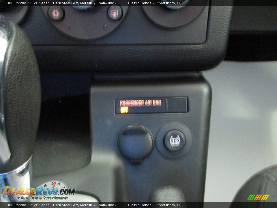 2008 Pontiac G6 V6 Sedan Dark Steel Gray Metallic / Ebony Black Photo #31