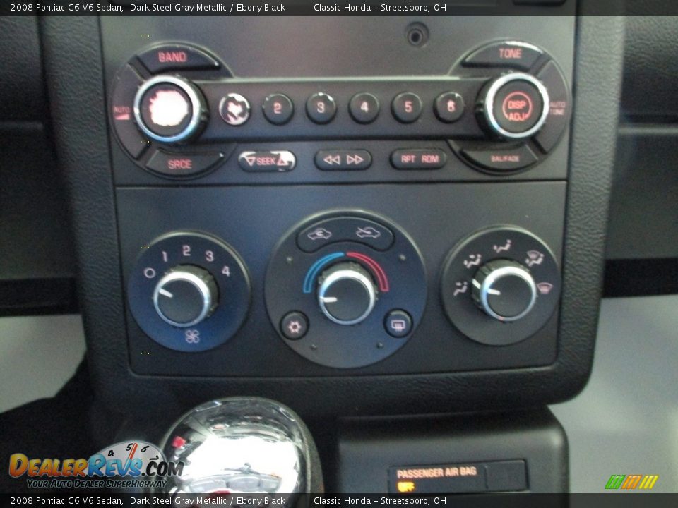 2008 Pontiac G6 V6 Sedan Dark Steel Gray Metallic / Ebony Black Photo #32
