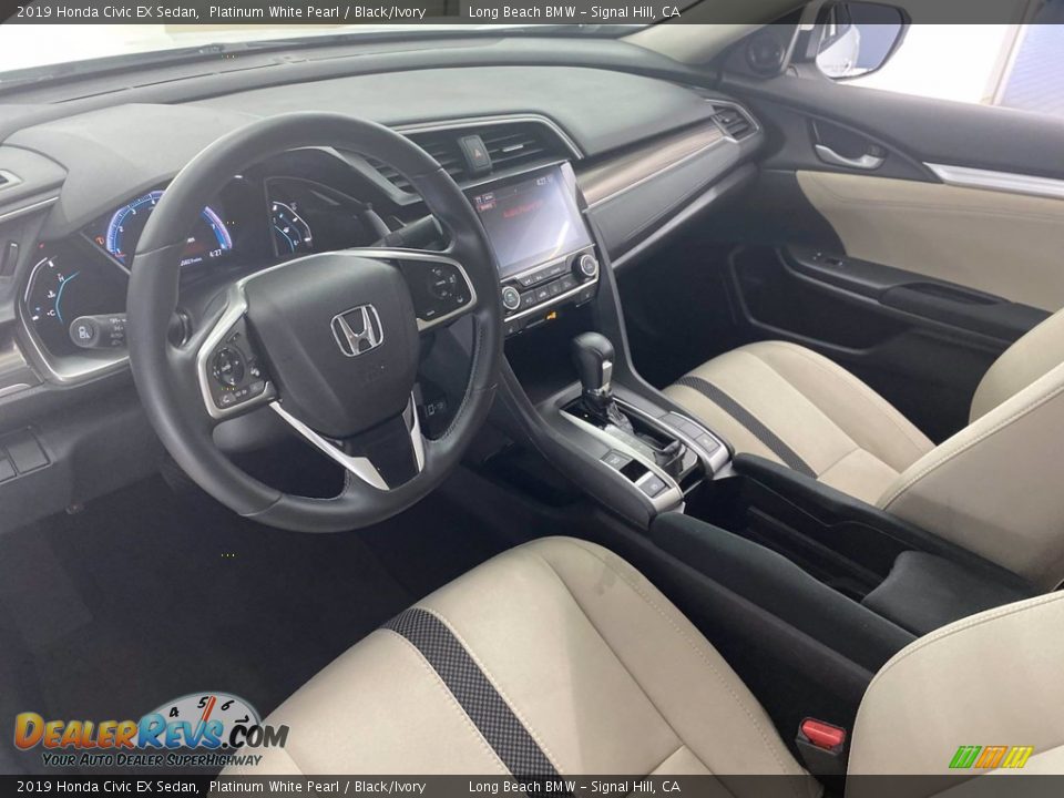 2019 Honda Civic EX Sedan Platinum White Pearl / Black/Ivory Photo #16