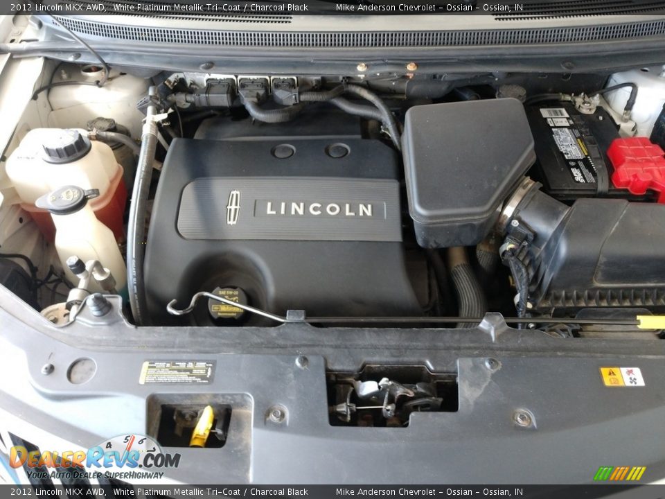 2012 Lincoln MKX AWD White Platinum Metallic Tri-Coat / Charcoal Black Photo #11