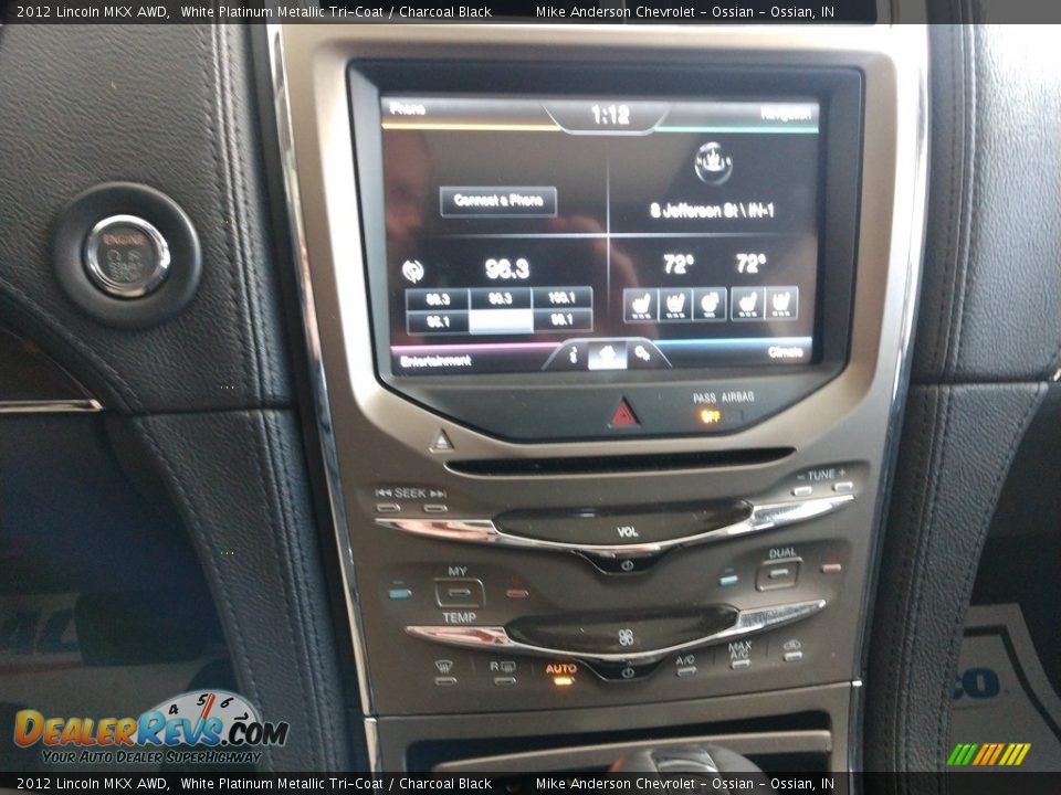 2012 Lincoln MKX AWD White Platinum Metallic Tri-Coat / Charcoal Black Photo #29