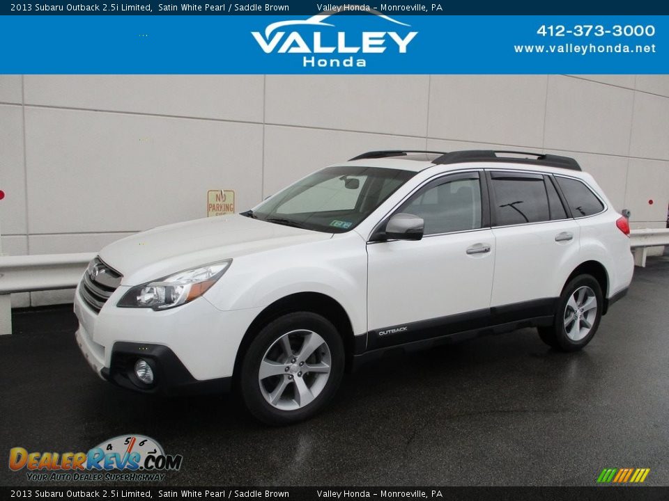 2013 Subaru Outback 2.5i Limited Satin White Pearl / Saddle Brown Photo #1