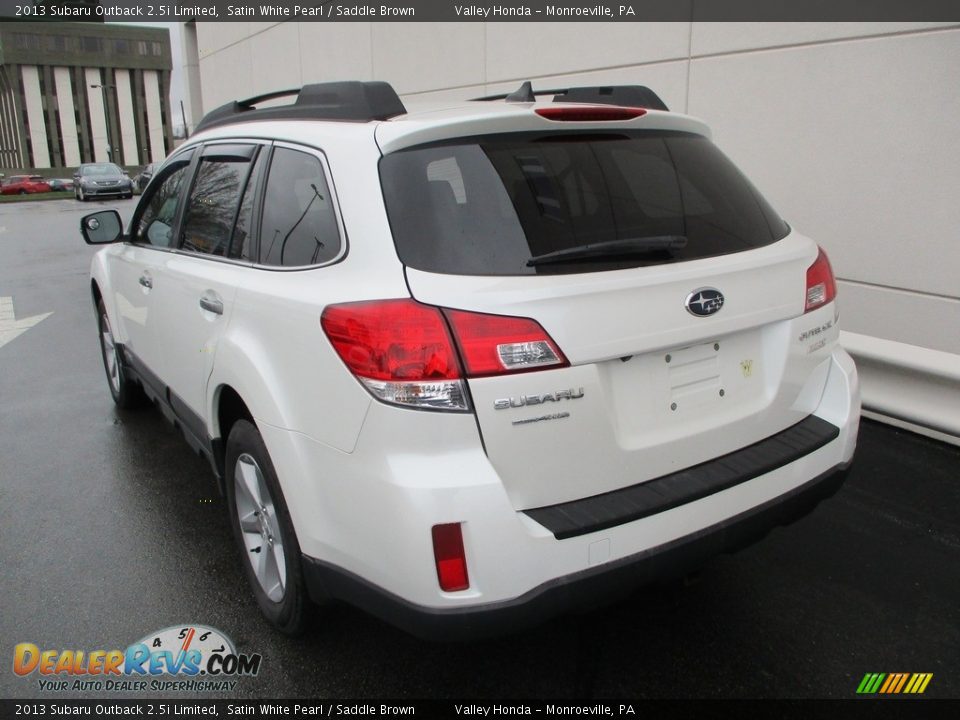 2013 Subaru Outback 2.5i Limited Satin White Pearl / Saddle Brown Photo #3