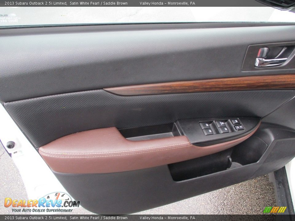 2013 Subaru Outback 2.5i Limited Satin White Pearl / Saddle Brown Photo #10