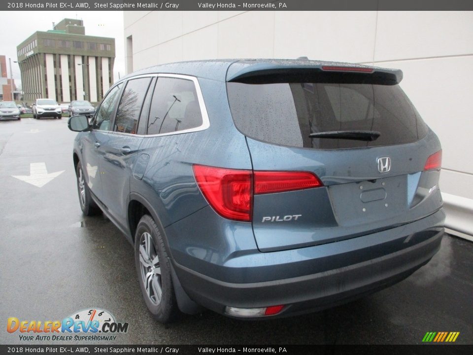 2018 Honda Pilot EX-L AWD Steel Sapphire Metallic / Gray Photo #3