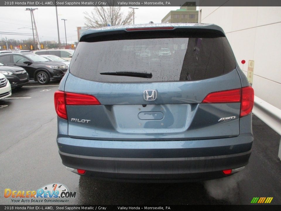 2018 Honda Pilot EX-L AWD Steel Sapphire Metallic / Gray Photo #4