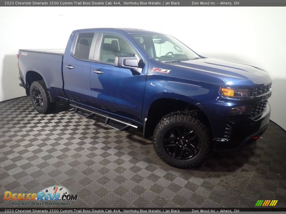 2020 Chevrolet Silverado 1500 Custom Trail Boss Double Cab 4x4 Northsky Blue Metallic / Jet Black Photo #3