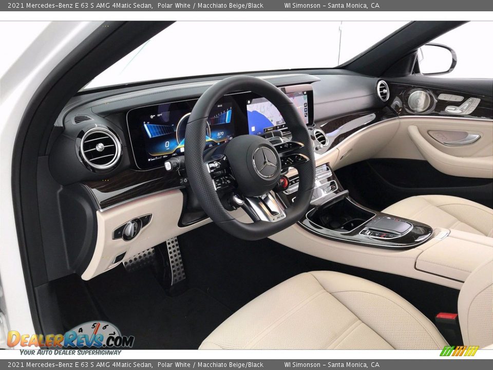 2021 Mercedes-Benz E 63 S AMG 4Matic Sedan Polar White / Macchiato Beige/Black Photo #4