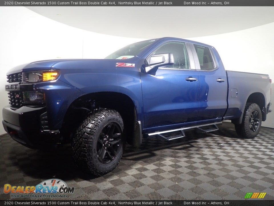 2020 Chevrolet Silverado 1500 Custom Trail Boss Double Cab 4x4 Northsky Blue Metallic / Jet Black Photo #8