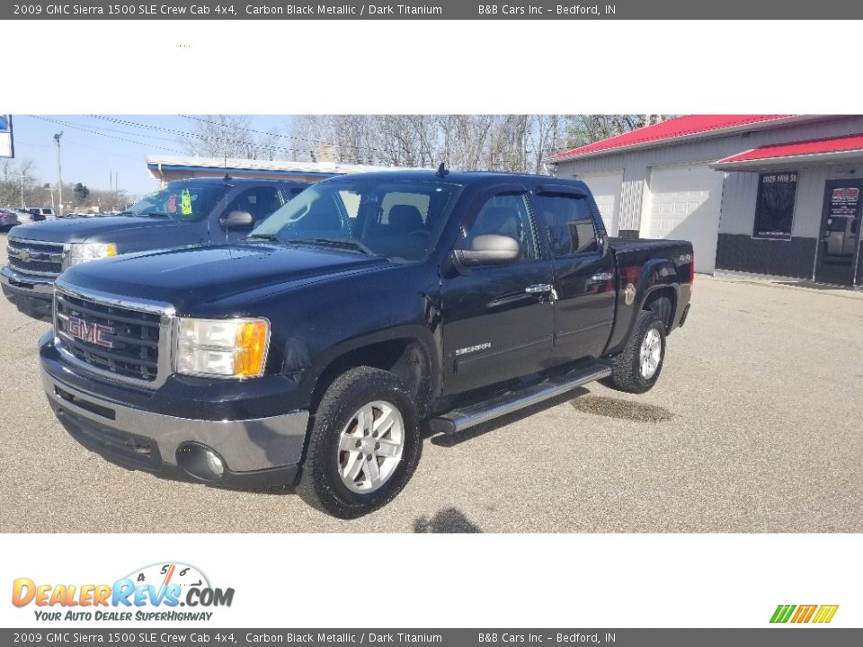 2009 GMC Sierra 1500 SLE Crew Cab 4x4 Carbon Black Metallic / Dark Titanium Photo #1