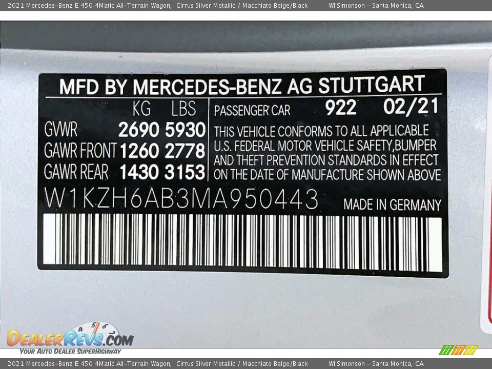 2021 Mercedes-Benz E 450 4Matic All-Terrain Wagon Cirrus Silver Metallic / Macchiato Beige/Black Photo #11