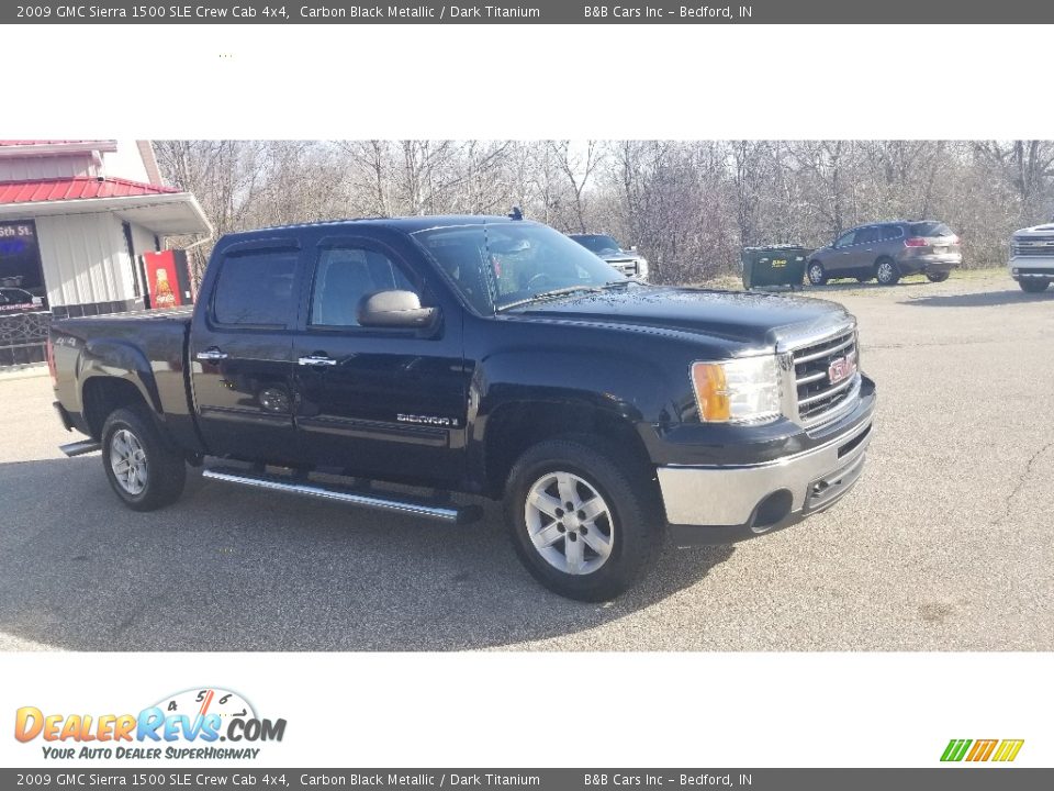 2009 GMC Sierra 1500 SLE Crew Cab 4x4 Carbon Black Metallic / Dark Titanium Photo #6