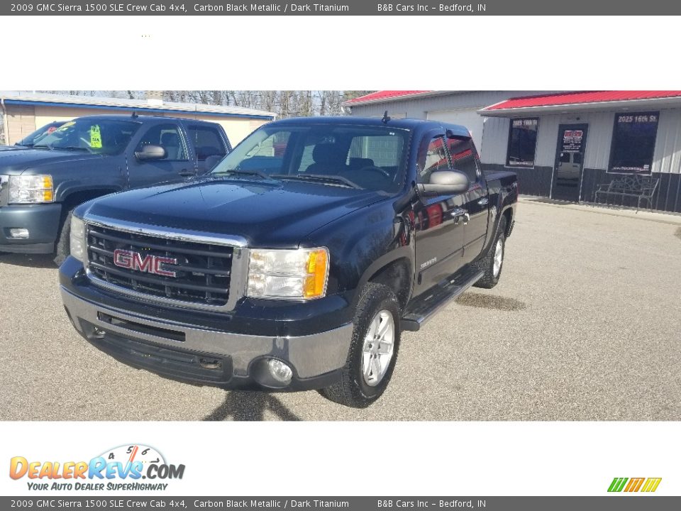 2009 GMC Sierra 1500 SLE Crew Cab 4x4 Carbon Black Metallic / Dark Titanium Photo #8