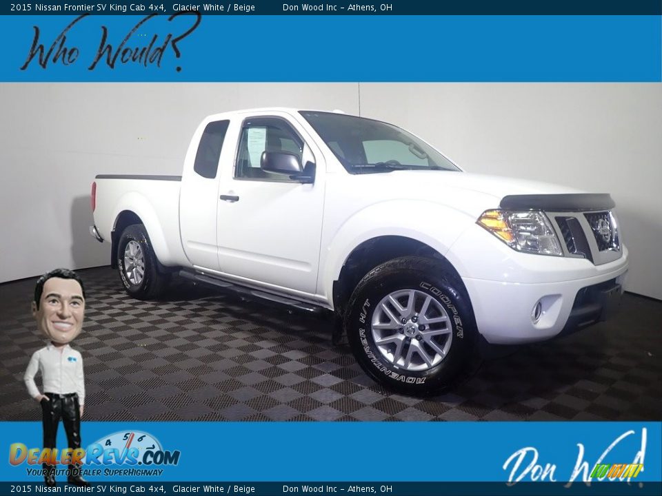 2015 Nissan Frontier SV King Cab 4x4 Glacier White / Beige Photo #1