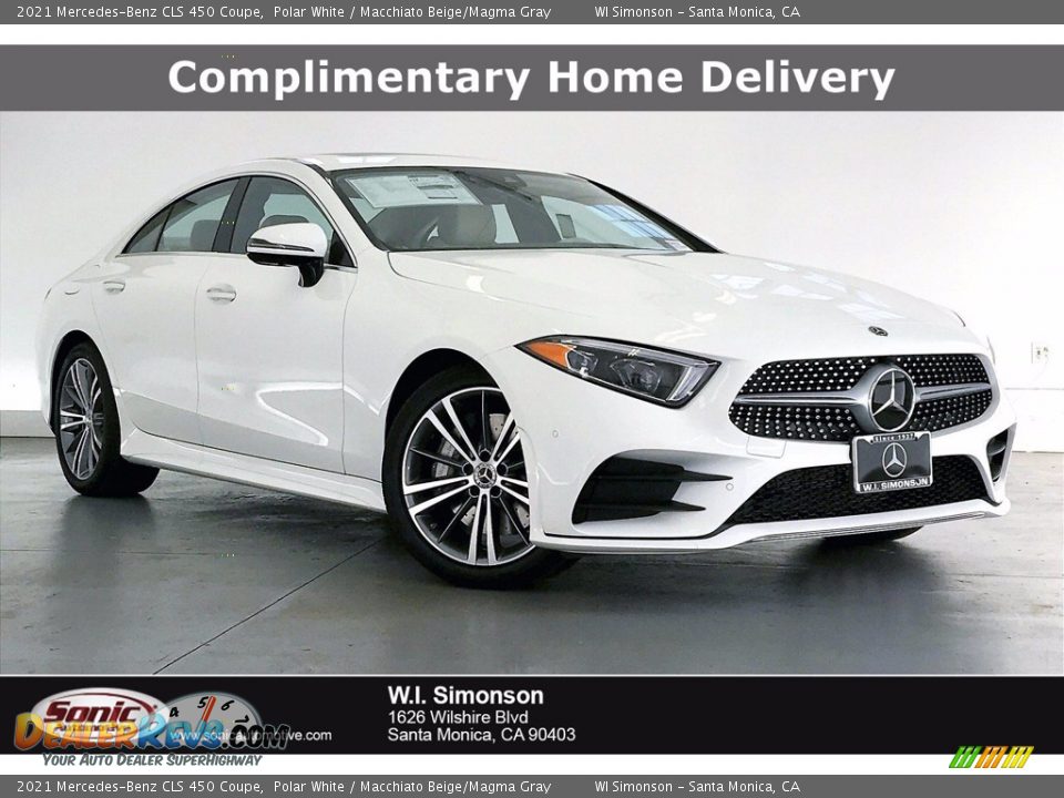 2021 Mercedes-Benz CLS 450 Coupe Polar White / Macchiato Beige/Magma Gray Photo #1