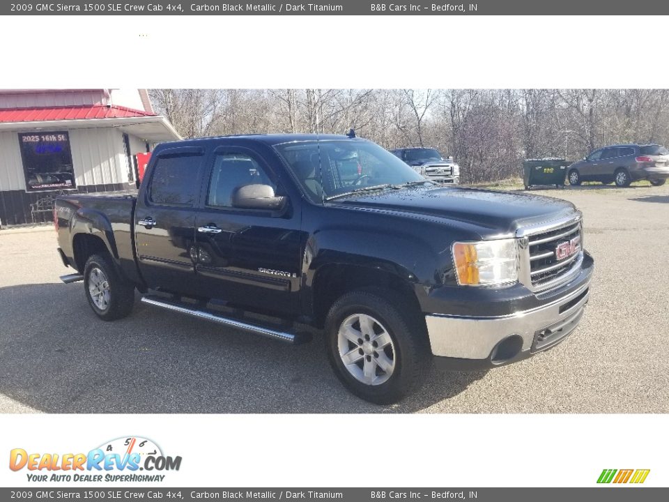 2009 GMC Sierra 1500 SLE Crew Cab 4x4 Carbon Black Metallic / Dark Titanium Photo #22