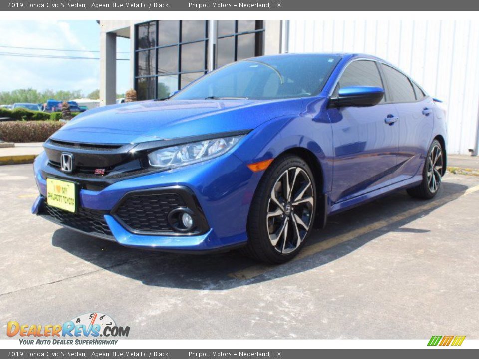 2019 Honda Civic Si Sedan Agean Blue Metallic / Black Photo #3