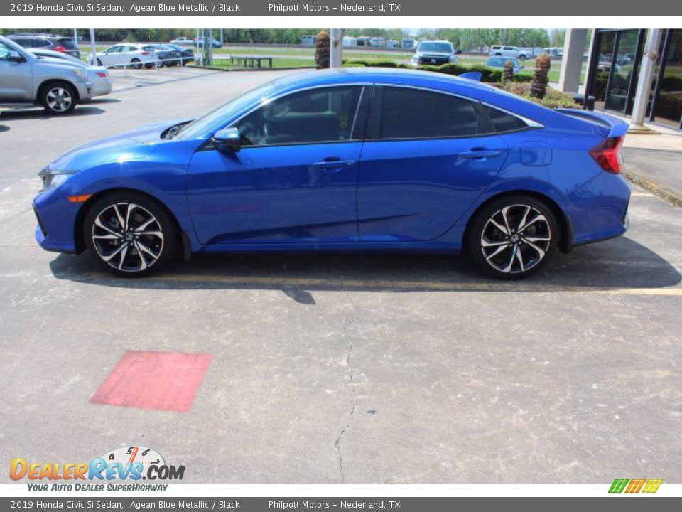 2019 Honda Civic Si Sedan Agean Blue Metallic / Black Photo #4