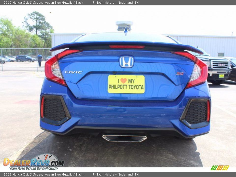 2019 Honda Civic Si Sedan Agean Blue Metallic / Black Photo #6