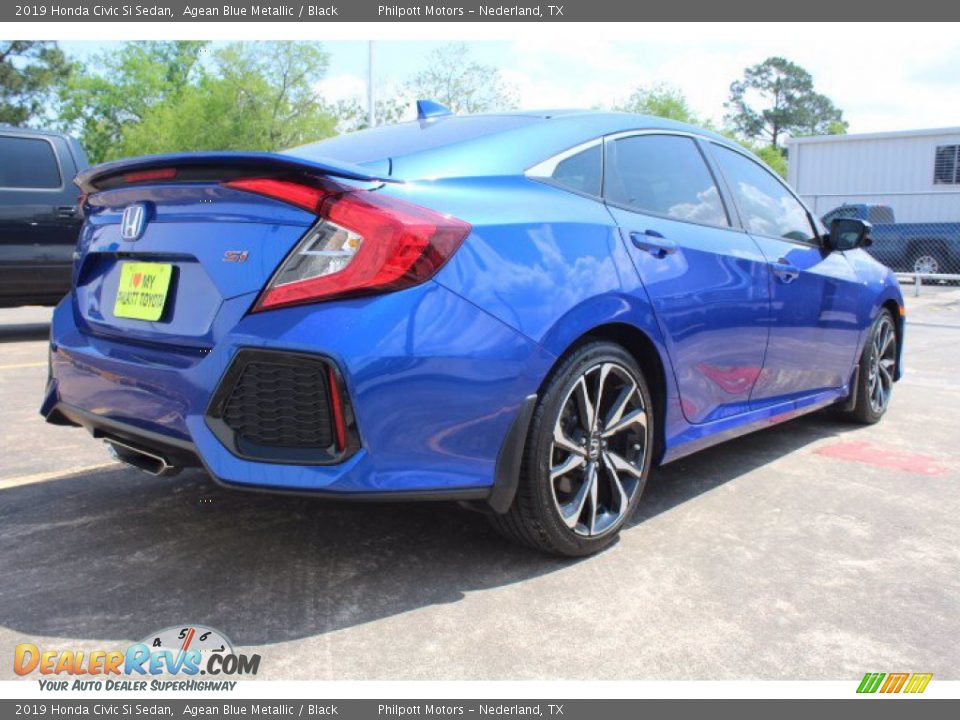 2019 Honda Civic Si Sedan Agean Blue Metallic / Black Photo #7