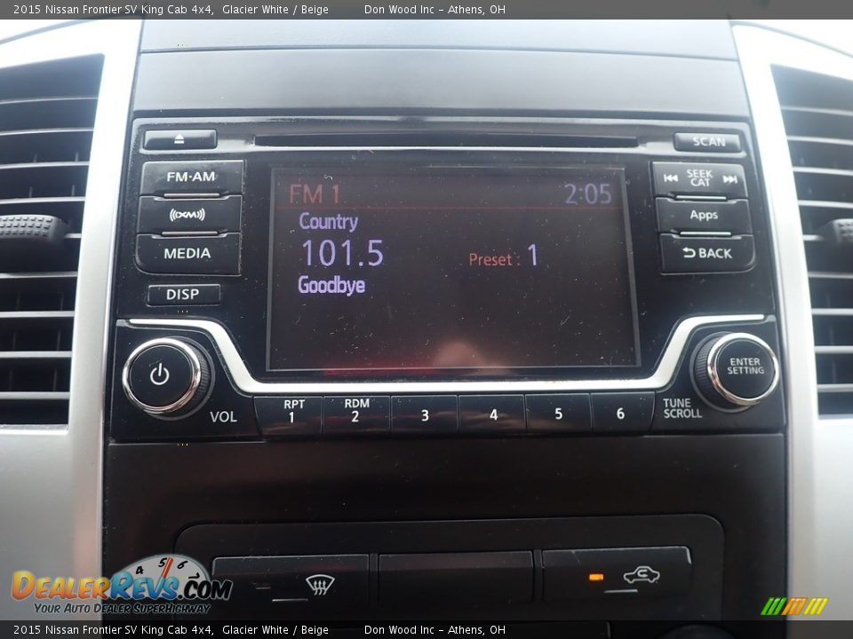 2015 Nissan Frontier SV King Cab 4x4 Glacier White / Beige Photo #24