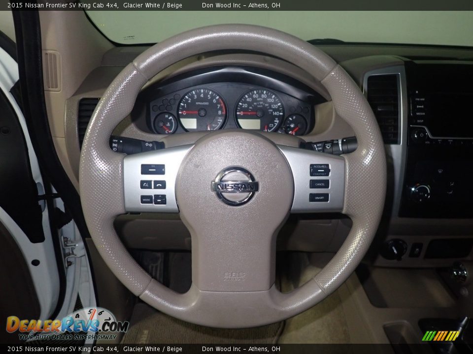 2015 Nissan Frontier SV King Cab 4x4 Glacier White / Beige Photo #25