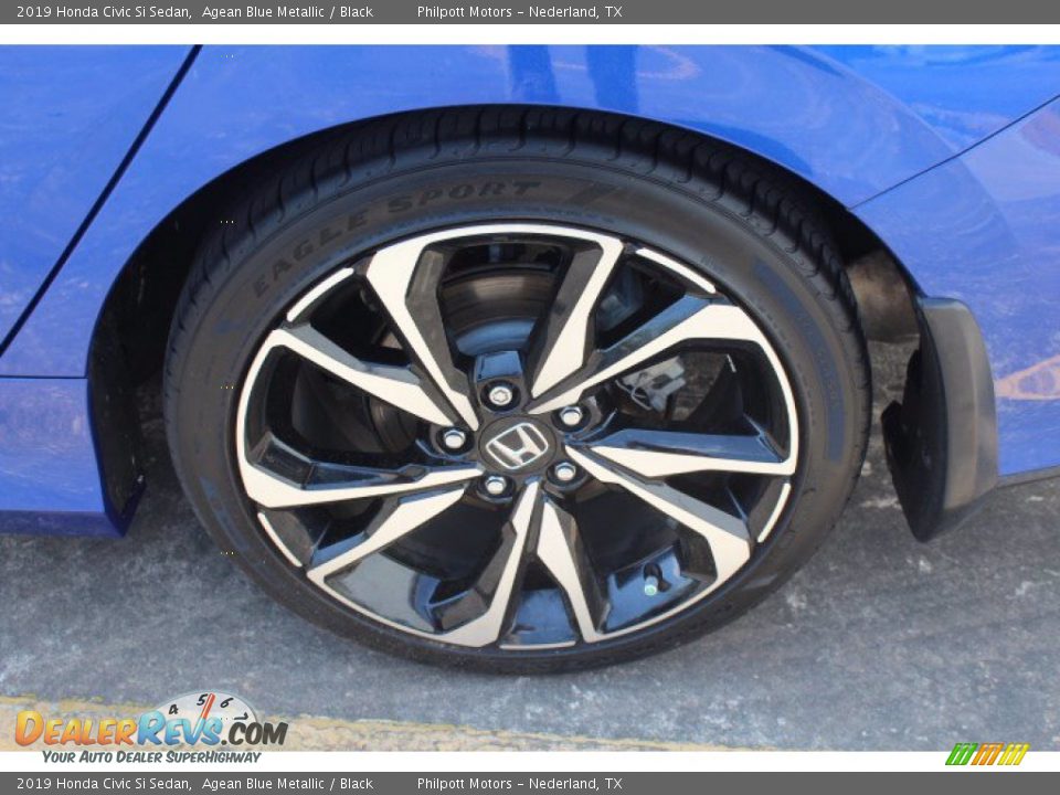 2019 Honda Civic Si Sedan Agean Blue Metallic / Black Photo #22
