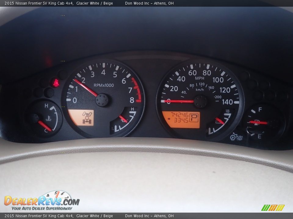 2015 Nissan Frontier SV King Cab 4x4 Glacier White / Beige Photo #26