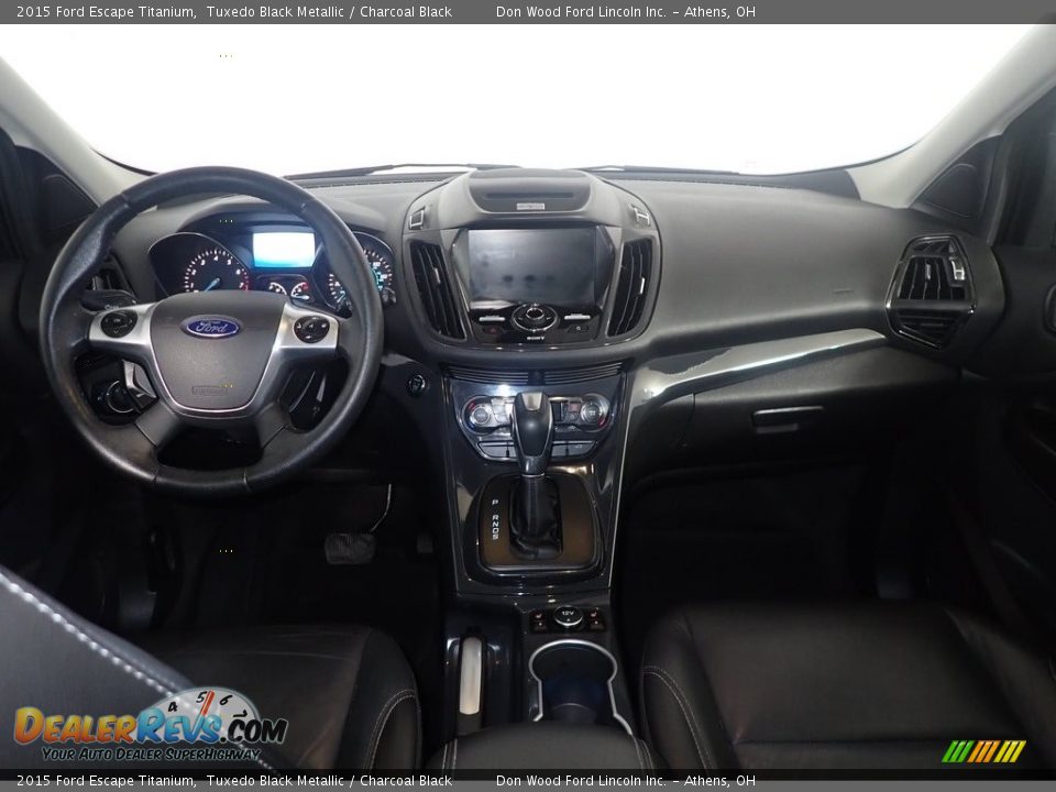 2015 Ford Escape Titanium Tuxedo Black Metallic / Charcoal Black Photo #28