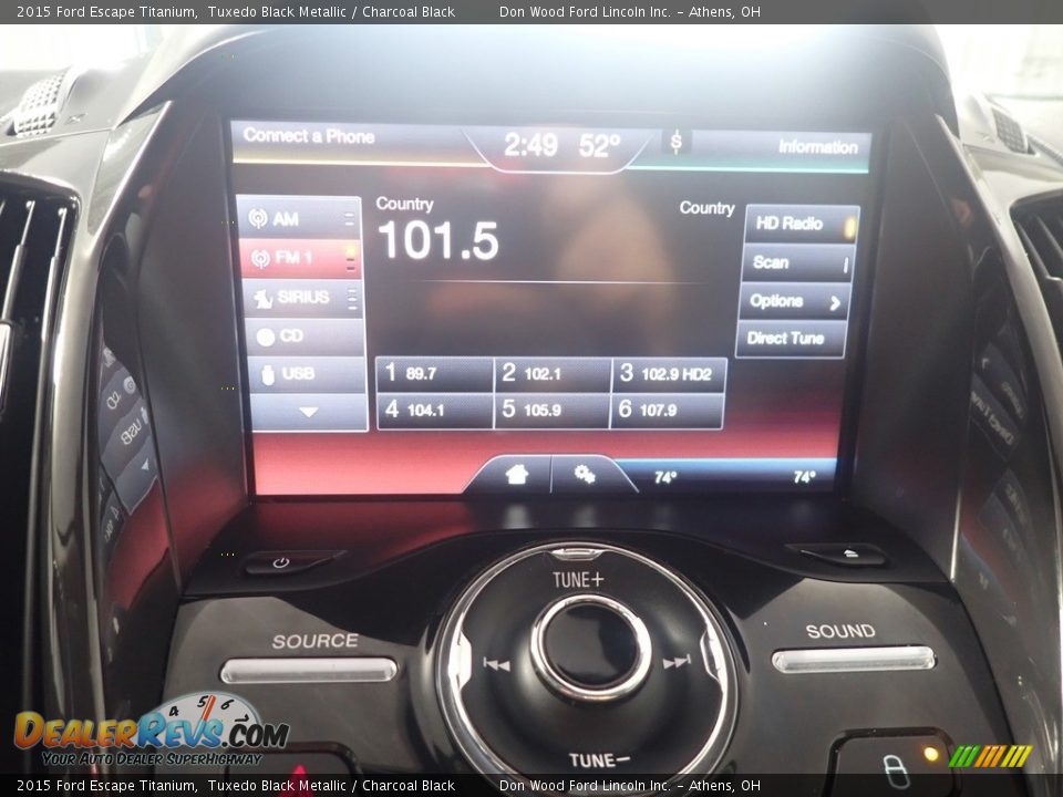 2015 Ford Escape Titanium Tuxedo Black Metallic / Charcoal Black Photo #30