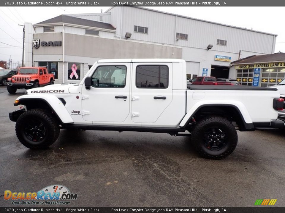 2020 Jeep Gladiator Rubicon 4x4 Bright White / Black Photo #3