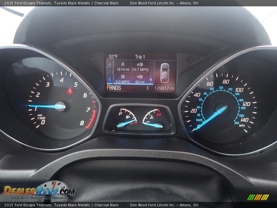 2015 Ford Escape Titanium Tuxedo Black Metallic / Charcoal Black Photo #32