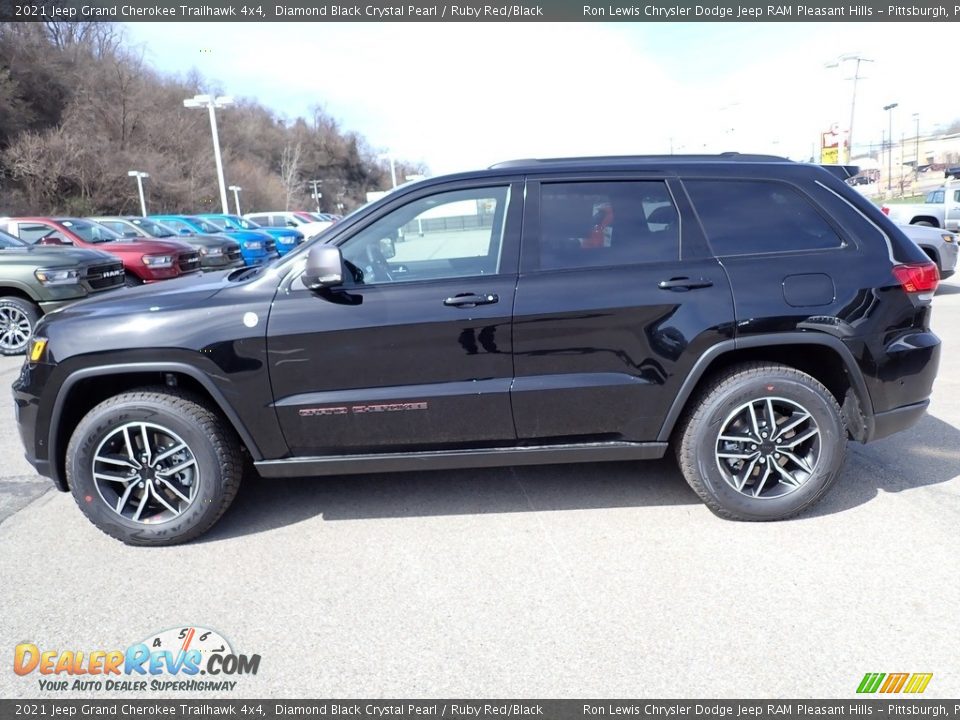 2021 Jeep Grand Cherokee Trailhawk 4x4 Diamond Black Crystal Pearl / Ruby Red/Black Photo #2