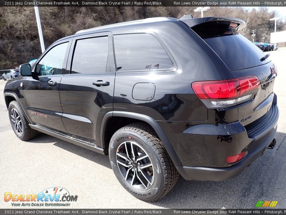 2021 Jeep Grand Cherokee Trailhawk 4x4 Diamond Black Crystal Pearl / Ruby Red/Black Photo #3