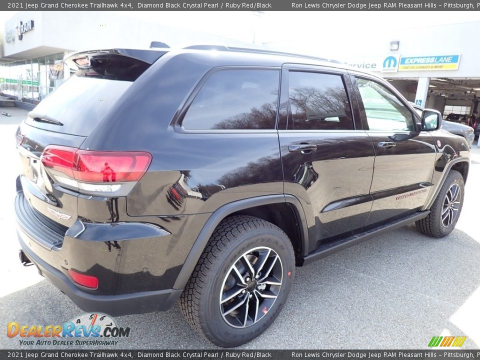 2021 Jeep Grand Cherokee Trailhawk 4x4 Diamond Black Crystal Pearl / Ruby Red/Black Photo #6