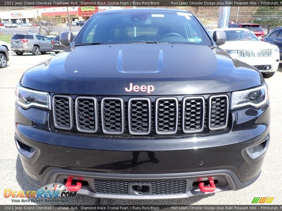 2021 Jeep Grand Cherokee Trailhawk 4x4 Diamond Black Crystal Pearl / Ruby Red/Black Photo #9