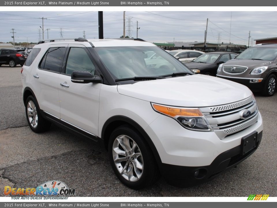 2015 Ford Explorer XLT White Platinum / Medium Light Stone Photo #7