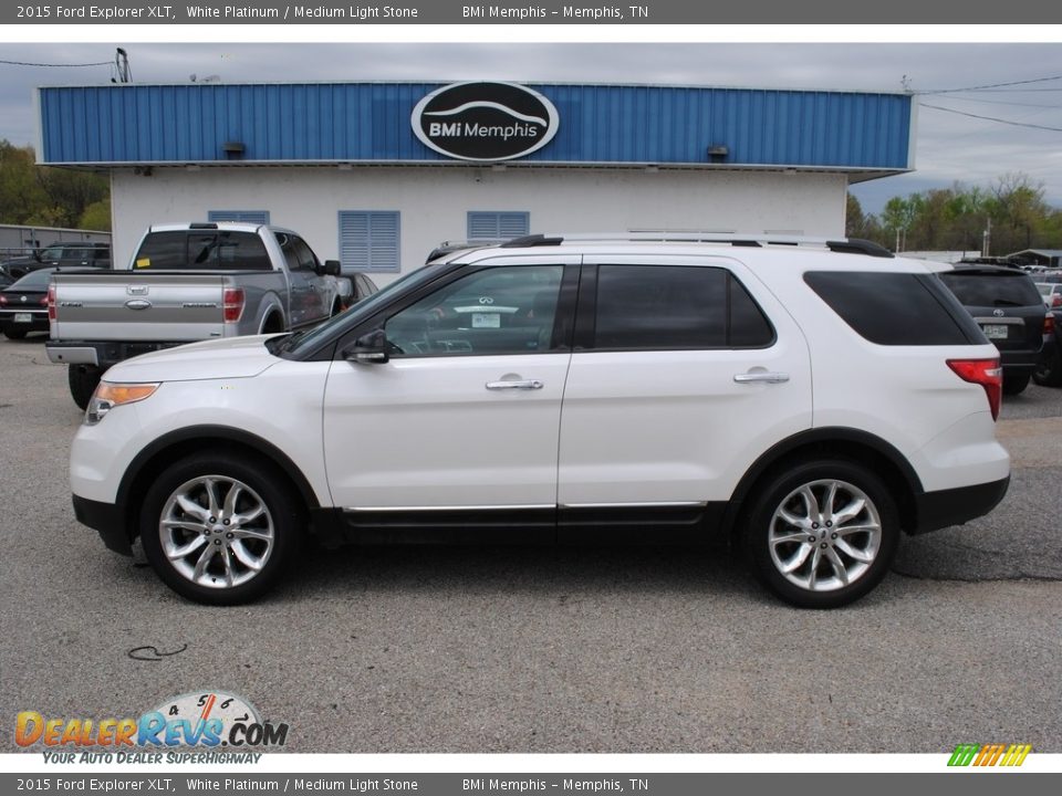 2015 Ford Explorer XLT White Platinum / Medium Light Stone Photo #10