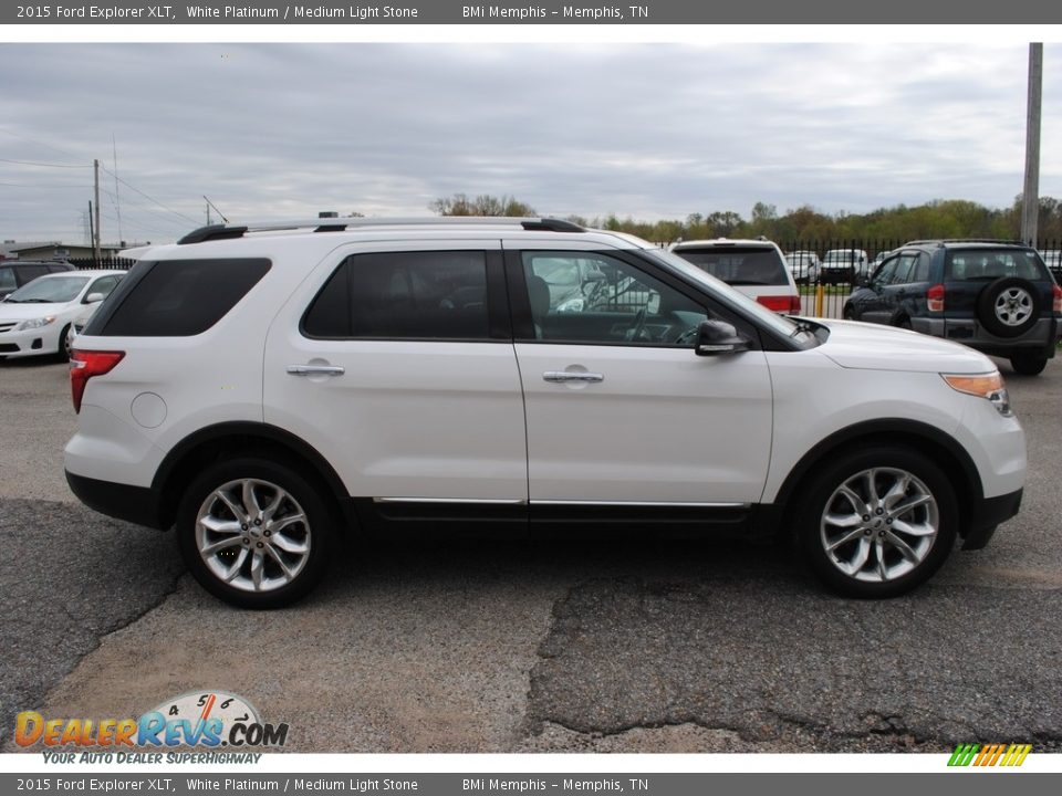 2015 Ford Explorer XLT White Platinum / Medium Light Stone Photo #14