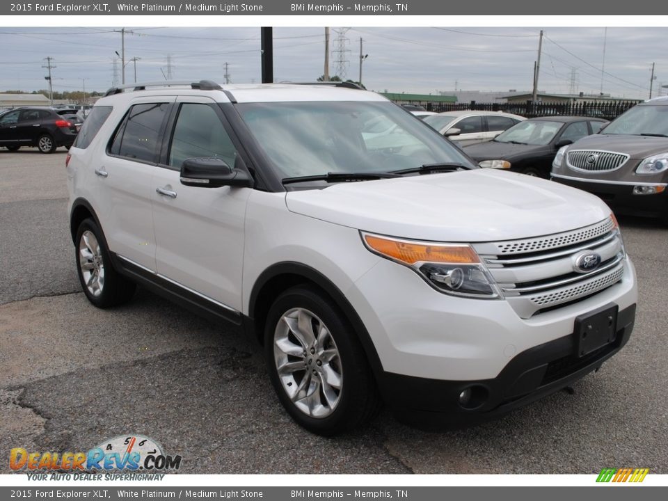 2015 Ford Explorer XLT White Platinum / Medium Light Stone Photo #15