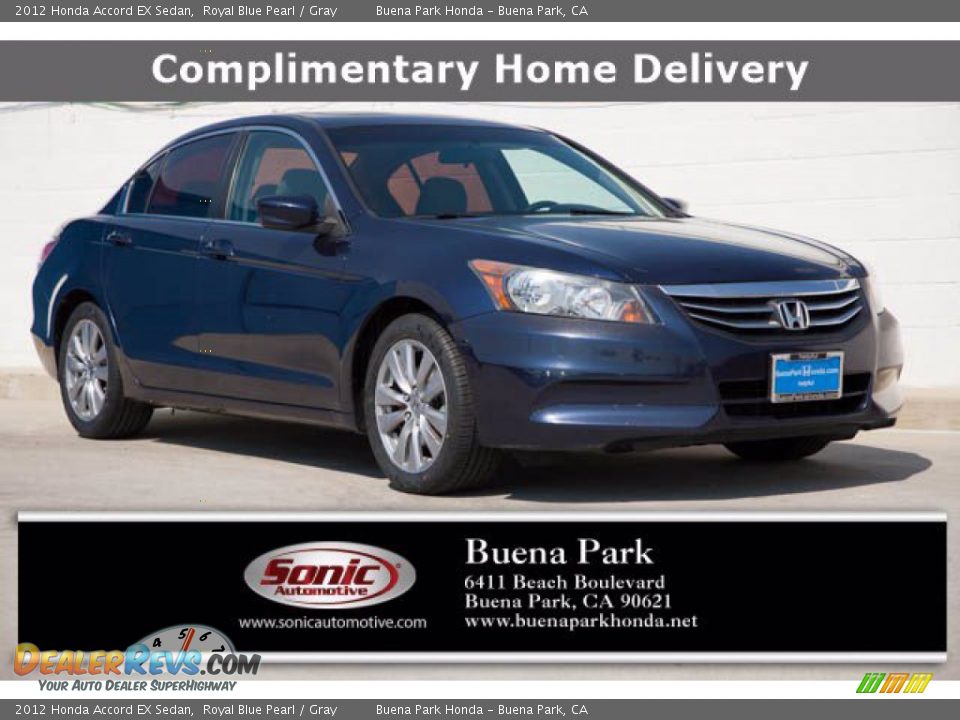 2012 Honda Accord EX Sedan Royal Blue Pearl / Gray Photo #1