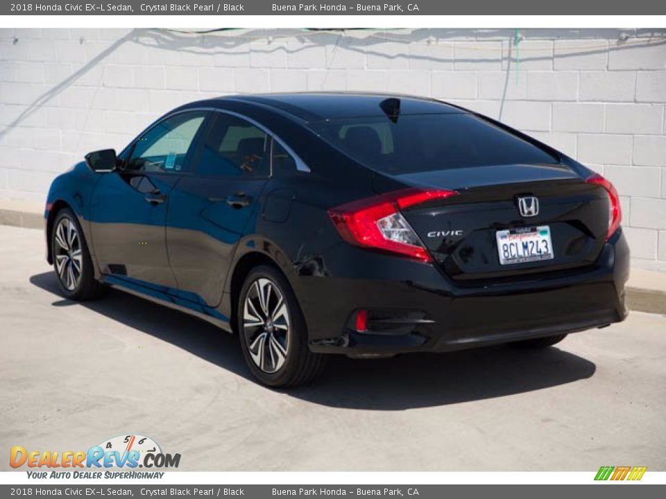 2018 Honda Civic EX-L Sedan Crystal Black Pearl / Black Photo #2