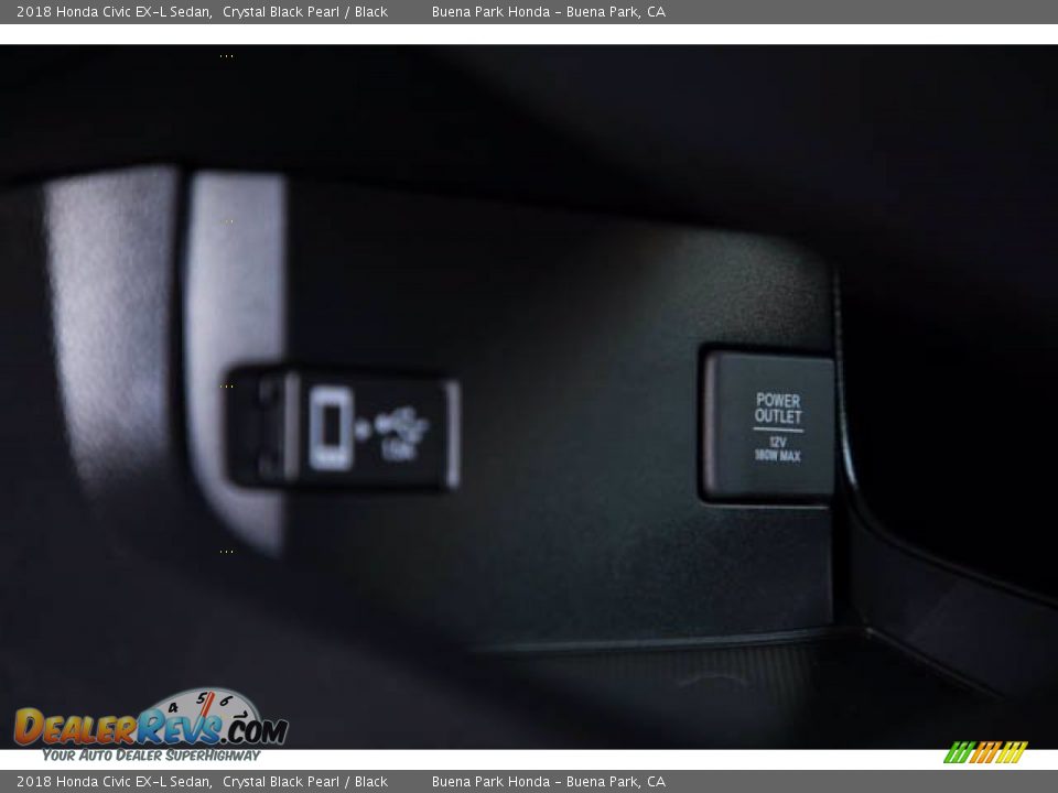 2018 Honda Civic EX-L Sedan Crystal Black Pearl / Black Photo #17